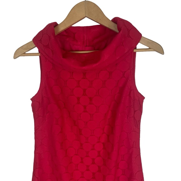 Adrianna Papell Red Lace Roll Neck Sleeveless Sheath Dress Size 2 - Picture 2 of 9